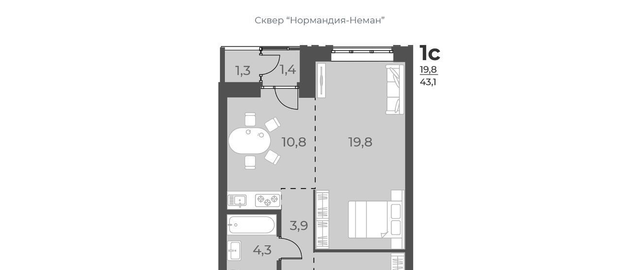 квартира г Новосибирск Заельцовская ул Аэропорт 49 фото 1