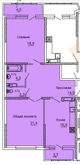 квартира г Краснодар ул Черниговская 1 Прикубанский округ фото 6