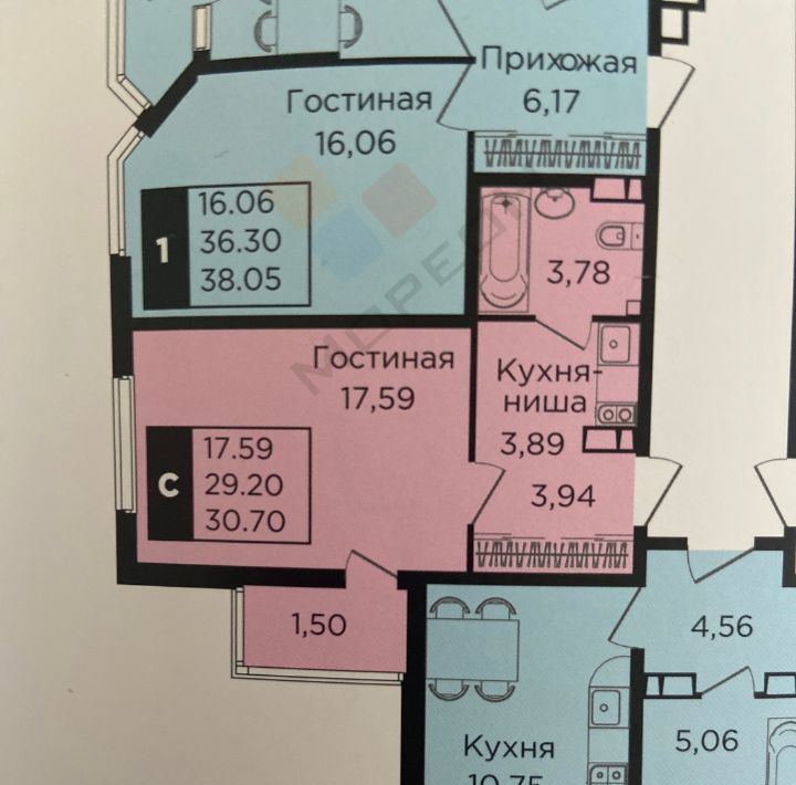 квартира г Краснодар ул им. Мачуги В.Н. 166/1 ЖК «Сказка Град» фото 11