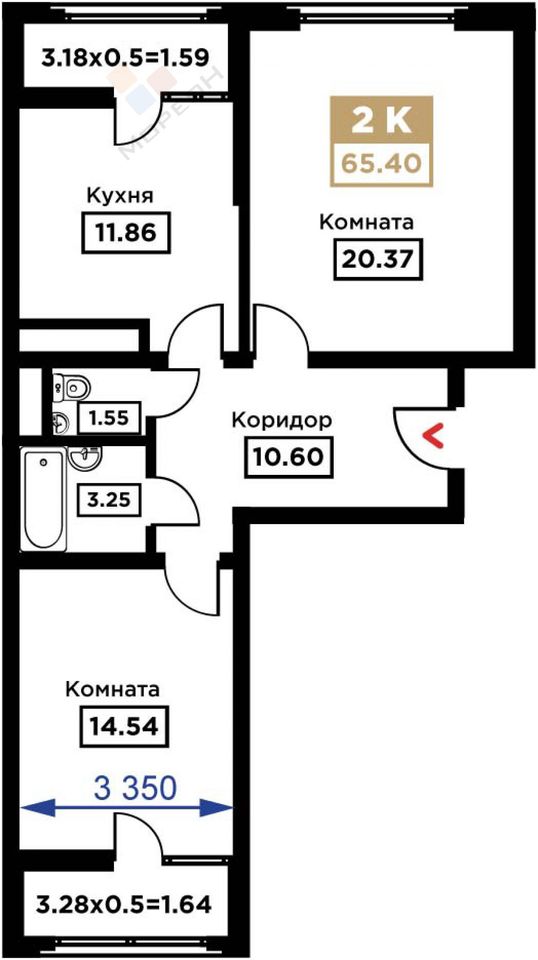 квартира г Краснодар ул Школьная 1 ЖК «Сердце» фото 6