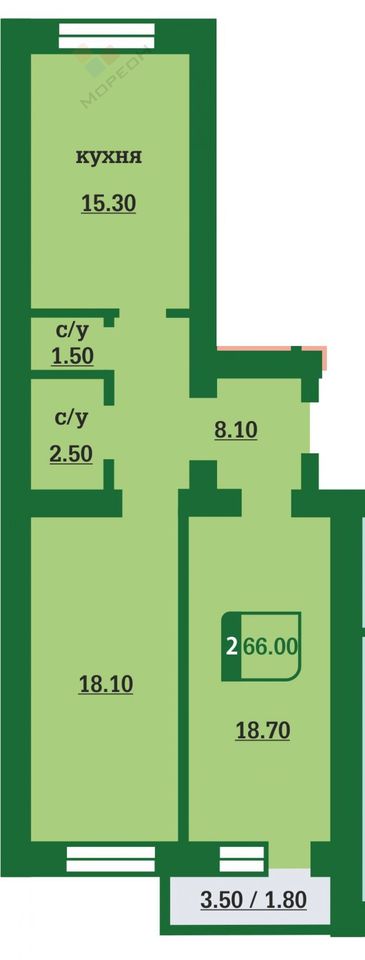 квартира г Краснодар ул им. Героя Советского Союза Якова Кобзаря 3 фото 6