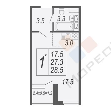 квартира г Краснодар ул им. Адмирала Серебрякова 3к/3 фото 5