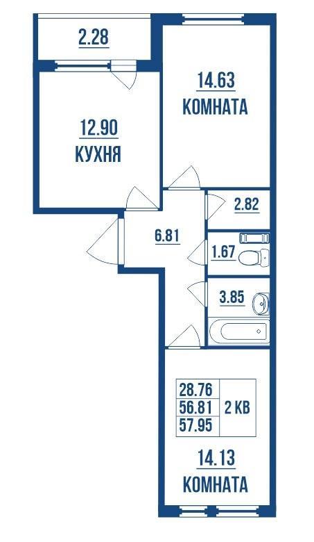 квартира г Санкт-Петербург р-н Приморский Выборгская сторона ул Земледельческая 3б фото 2