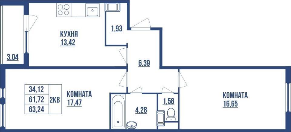 квартира г Санкт-Петербург Выборгская сторона ул Земледельческая 3б фото 2