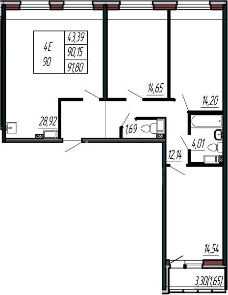 квартира г Санкт-Петербург р-н Московский ул Кубинская 82к/1 фото 2