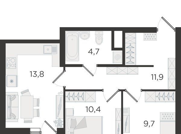 квартира г Екатеринбург Машиностроителей ЖК «Основинские кварталы» фото 1