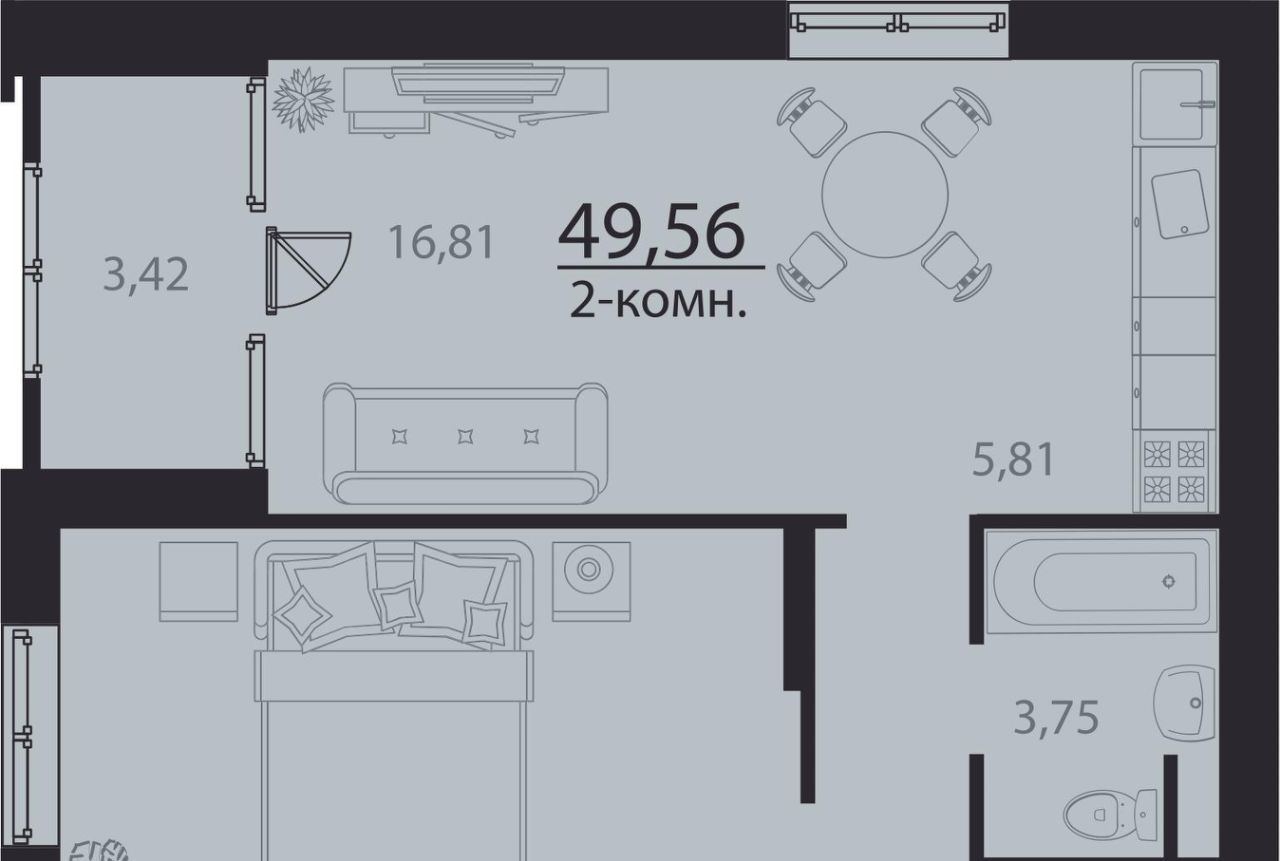 квартира г Ульяновск р-н Заволжский Новый Город ЖК Атмосфера 3 17-й кв-л фото 1