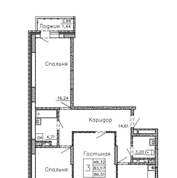 квартира р-н Семилукский г Семилуки ул Чайковского 7/1 фото 1