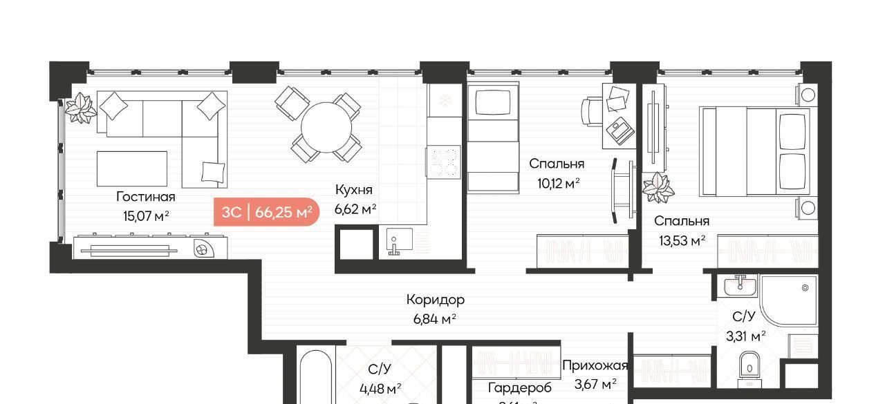 квартира г Новосибирск Октябрьская ул Ленинградская 340 фото 1