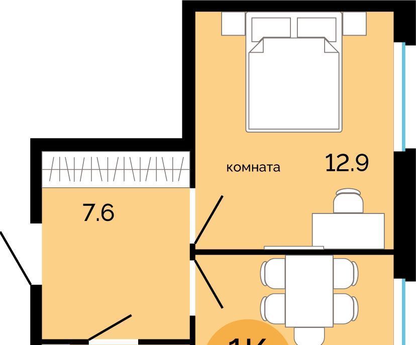 квартира г Пермь р-н Свердловский Краснова ЖК Красное яблоко фото 1