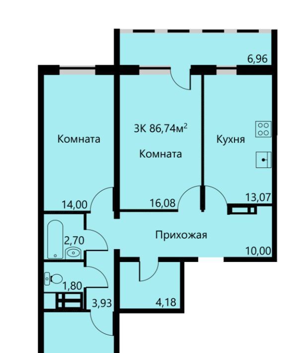 квартира г Пермь р-н Свердловский Краснова ЖК Красное яблоко фото 1