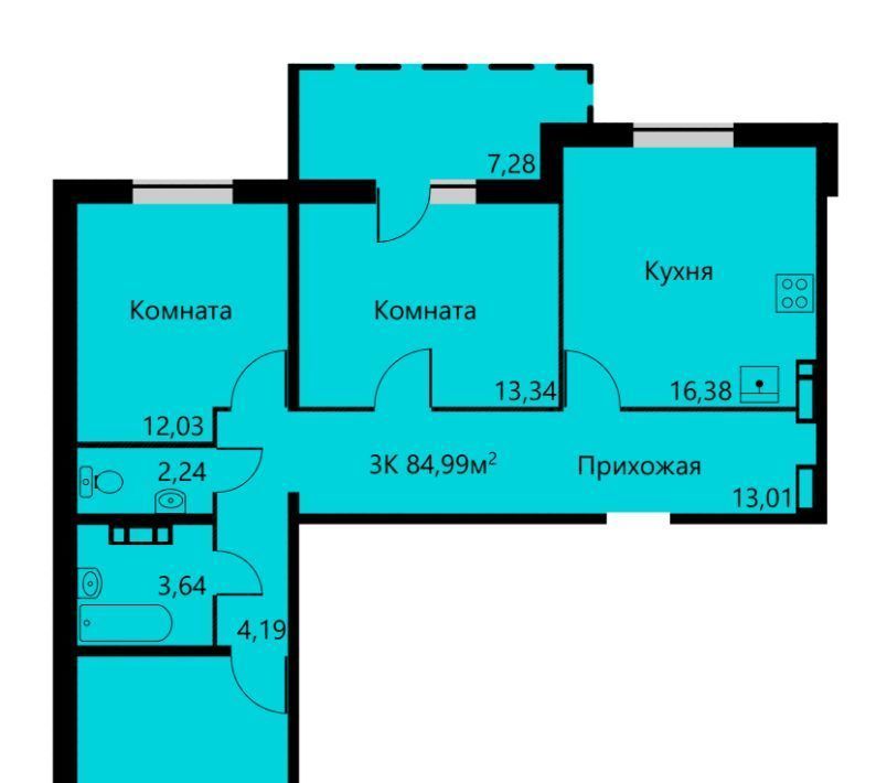 квартира г Пермь р-н Дзержинский ул Докучаева 23 фото 1