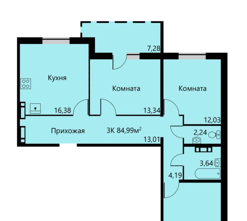 квартира г Пермь р-н Дзержинский ул Докучаева 23 фото 1