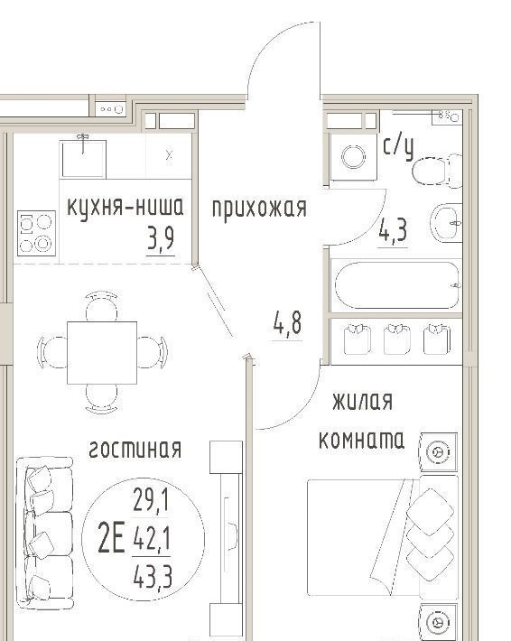 квартира г Пермь р-н Мотовилихинский б-р Гагарина 32б фото 1