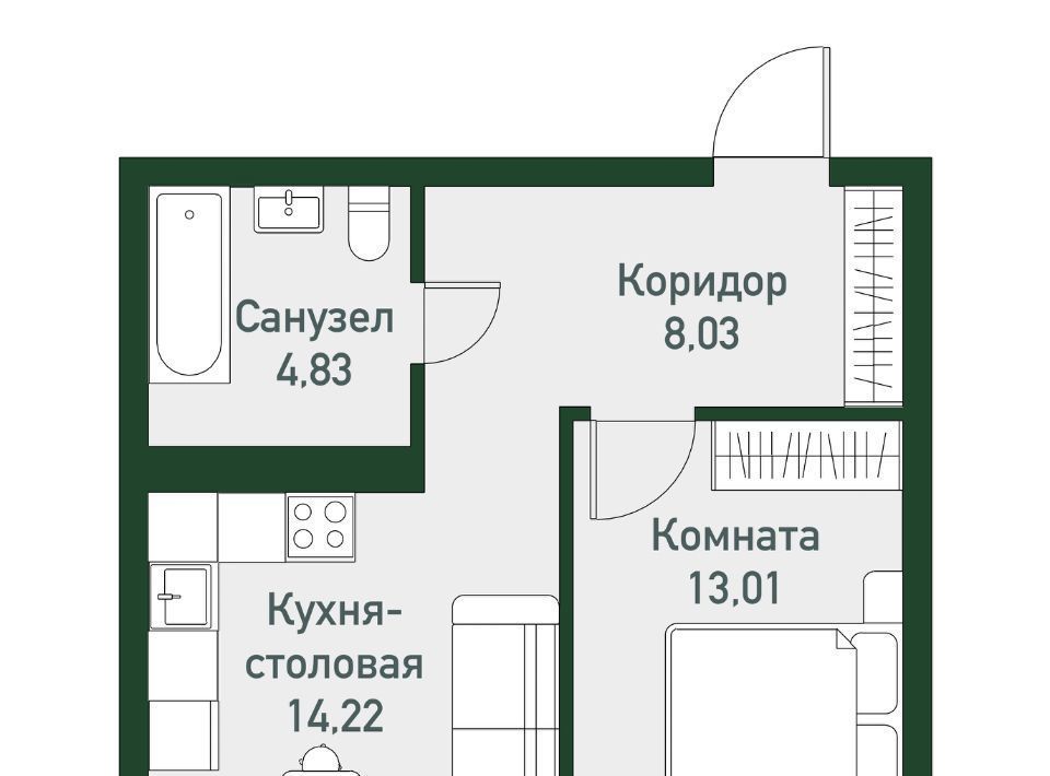 квартира п Западный р-н мкр Привилегия ул Спортивная 15 Кременкульское с/пос фото 1