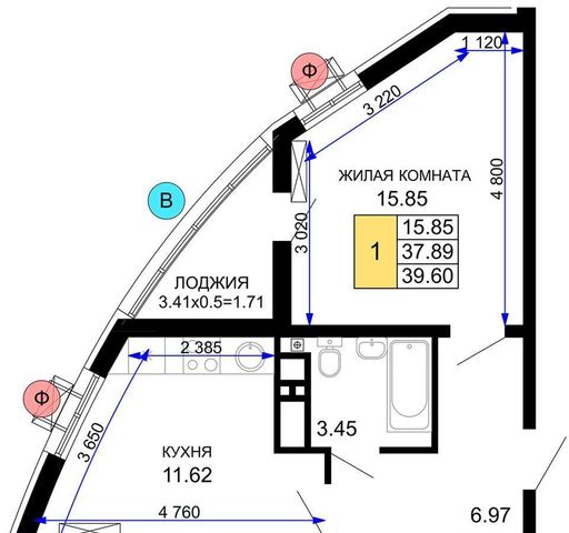 квартира г Краснодар р-н Центральный ул Воронежская 47/35 16 фото