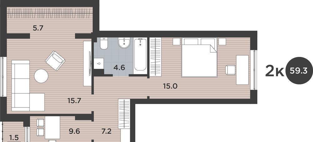 квартира г Калининград р-н Московский ул Тихорецкая 16к/2 фото 1