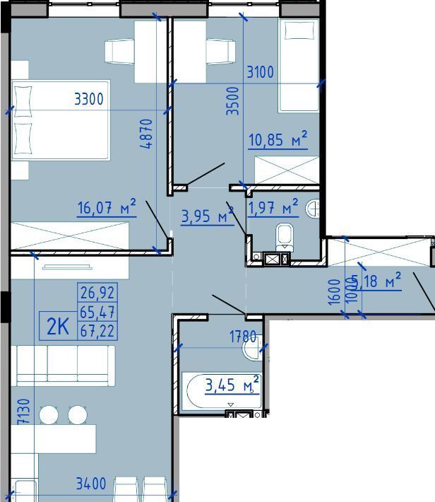 квартира г Батайск ул Комсомольская 135к/2 фото 1