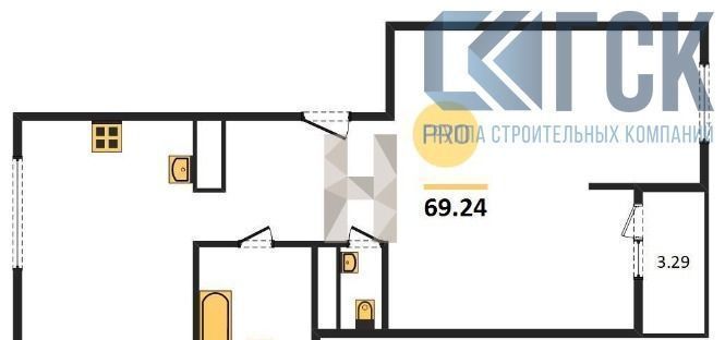 квартира г Воронеж р-н Центральный ул Средне-Московская ул Революции 1905 года ЖК «PROMETHEUS» фото 19