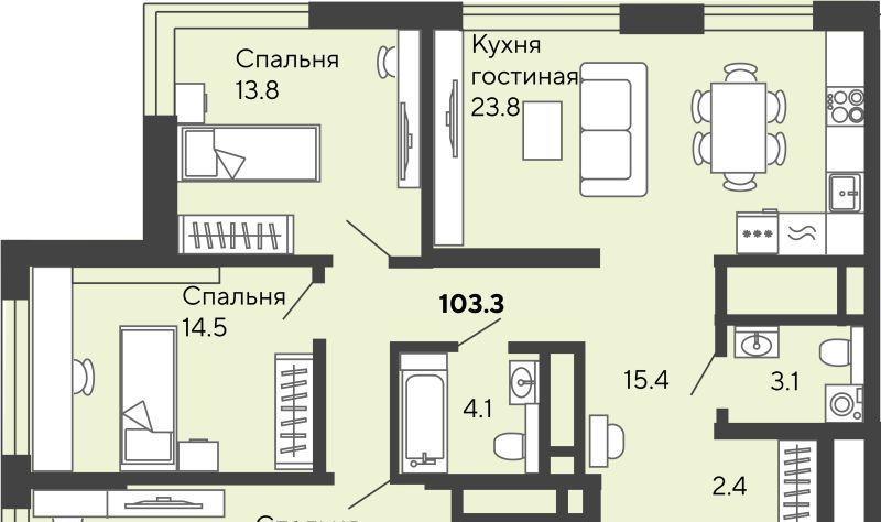 квартира г Екатеринбург ЖК Изумрудный Бор Проспект Космонавтов фото 1