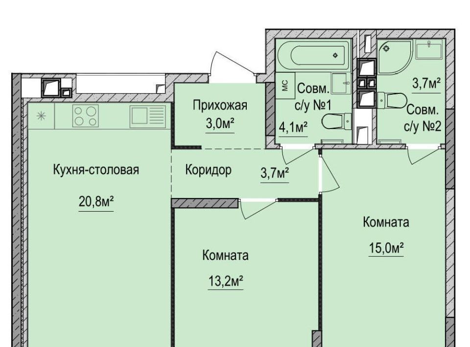квартира г Ижевск р-н Устиновский Аэропорт ЖК «Финский квартал» жилрайон фото 1