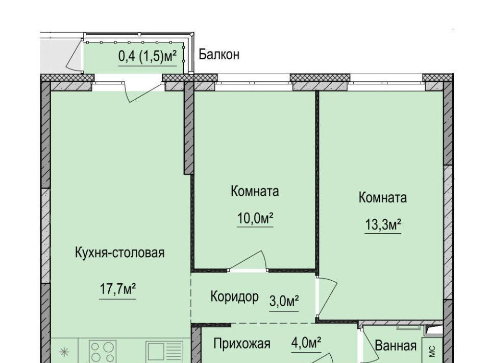 квартира г Ижевск р-н Устиновский Аэропорт ЖК «Финский квартал» жилрайон фото 1