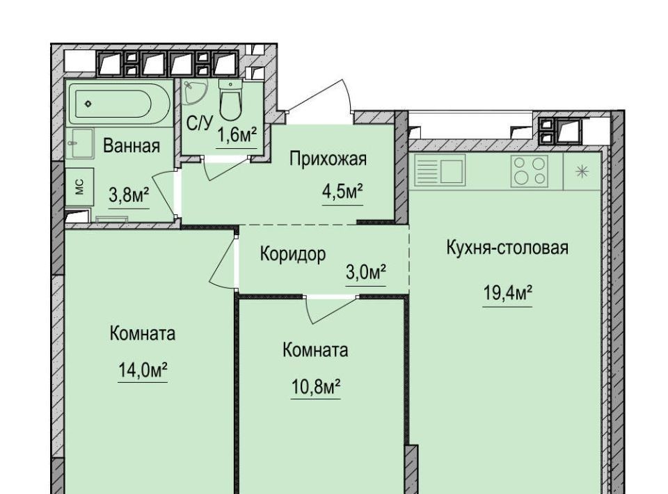 квартира г Ижевск р-н Устиновский Аэропорт ЖК «Финский квартал» жилрайон фото 1