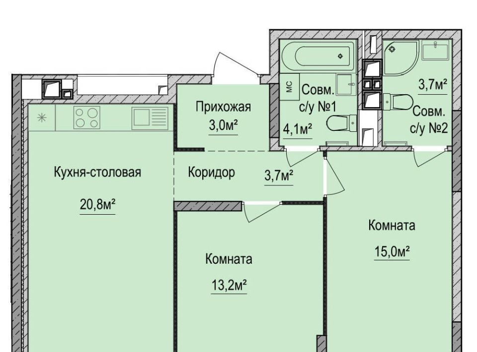 квартира г Ижевск р-н Устиновский Аэропорт ЖК «Финский квартал» жилрайон фото 1