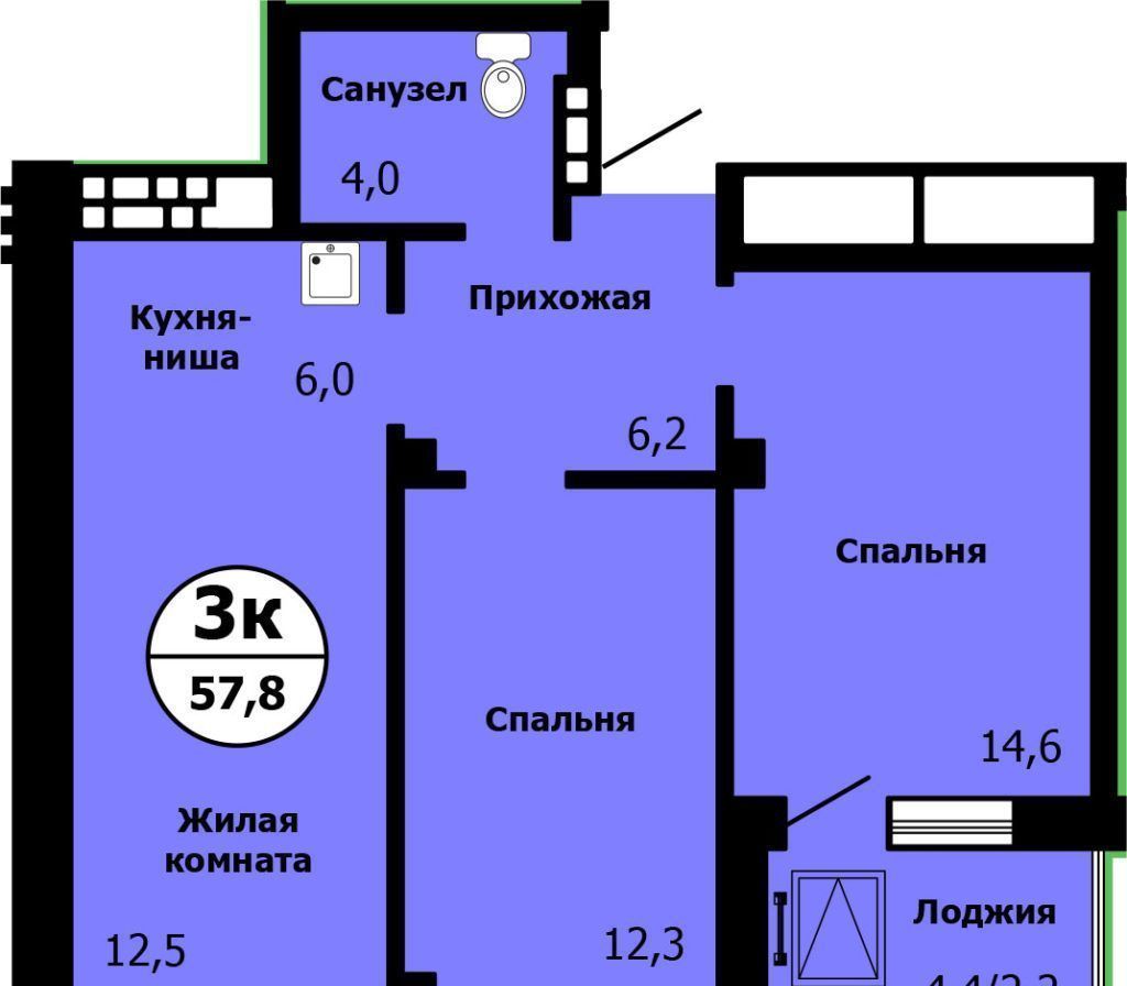 квартира г Красноярск р-н Свердловский фото 1