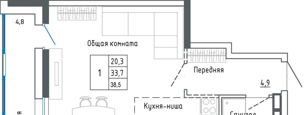 квартира г Уссурийск ул Александра Францева 42 фото 1