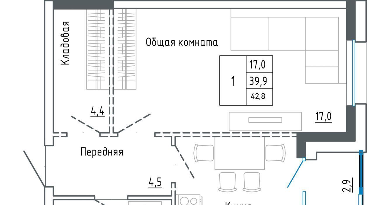 квартира г Уссурийск ул Александра Францева 42 фото 1