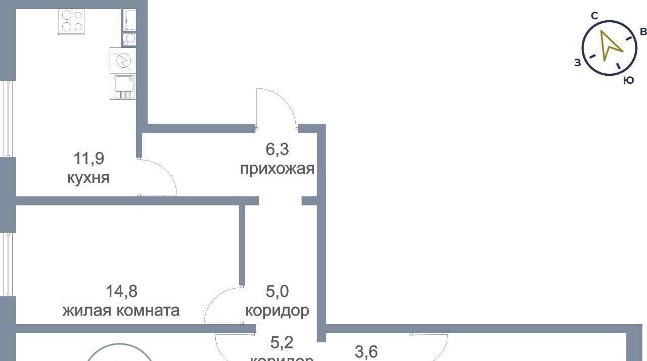 квартира р-н Сургутский пгт Белый Яр ул Имени Анны Тихоновны Кугаевской 2 фото 1