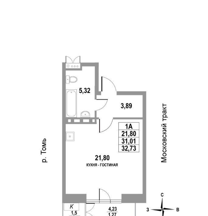 квартира г Томск р-н Кировский тракт Московский 109бс/4 фото 1