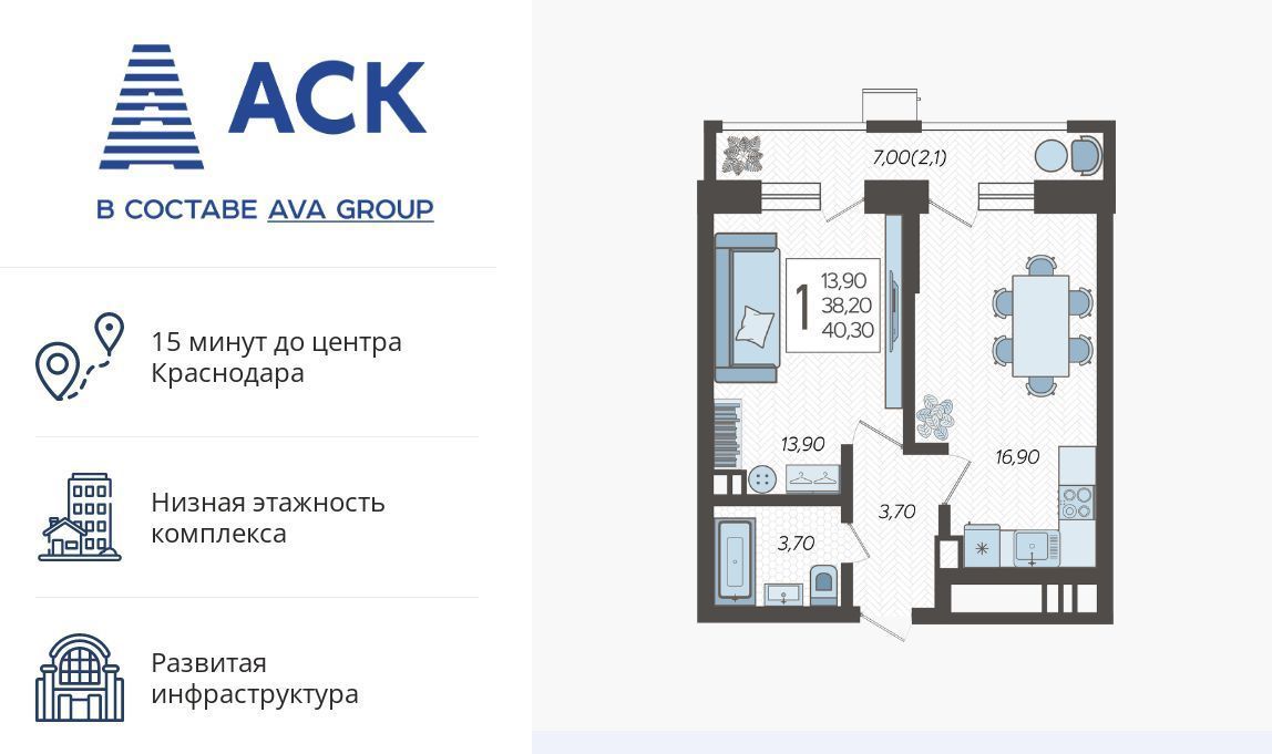 квартира г Краснодар р-н Прикубанский микрорайон 9-й километр ул Ярославская 115/3 фото 1