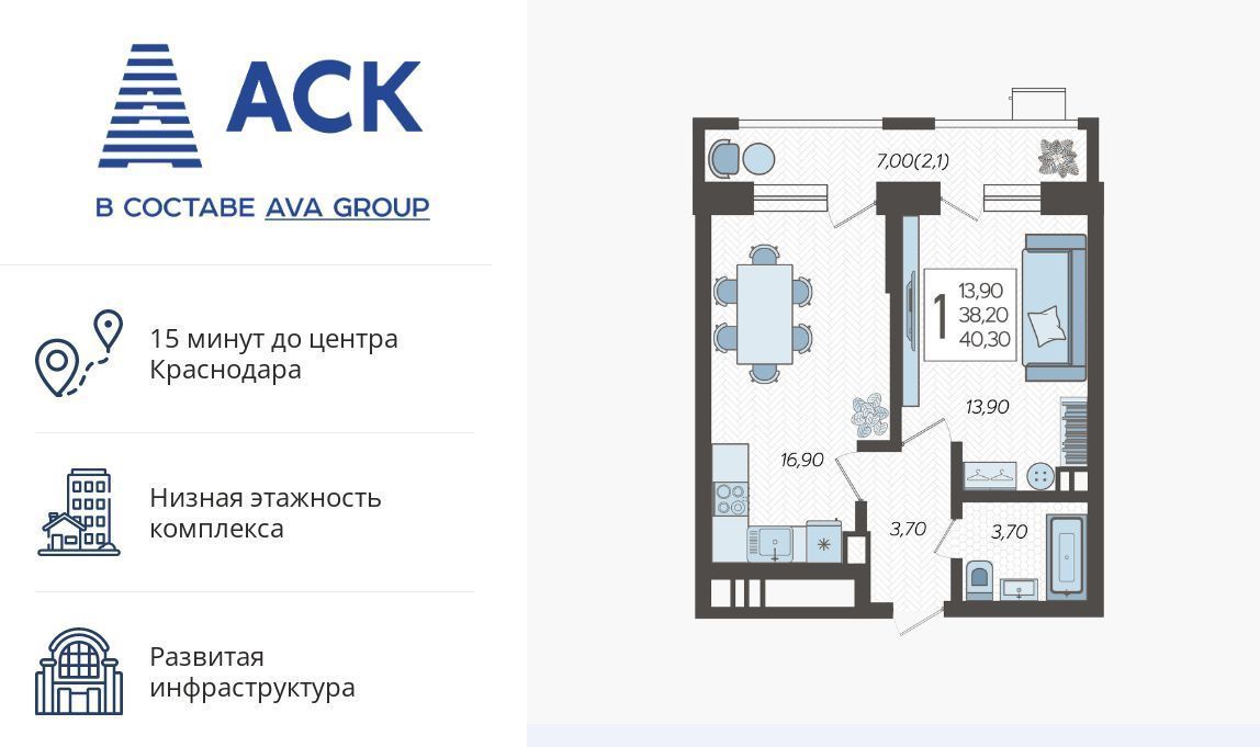 квартира г Краснодар р-н Прикубанский микрорайон 9-й километр ул Ярославская 115/3 фото 1