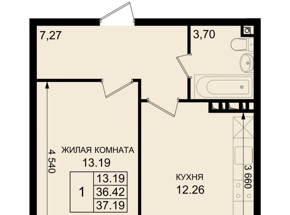 квартира р-н Динской п Южный ул Екатерининская 1к/2 Южно-Кубанское с/пос фото 1