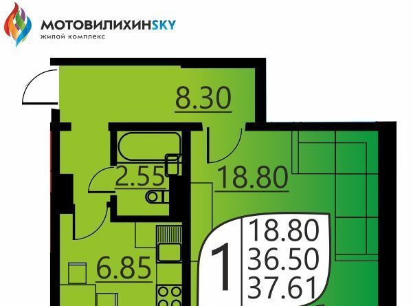 квартира г Пермь р-н Мотовилихинский ул Гашкова 51 фото 1