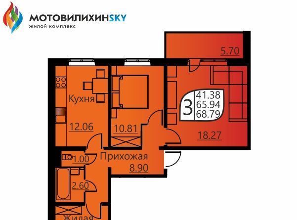 квартира г Пермь р-н Мотовилихинский ул Гашкова 51 фото 1