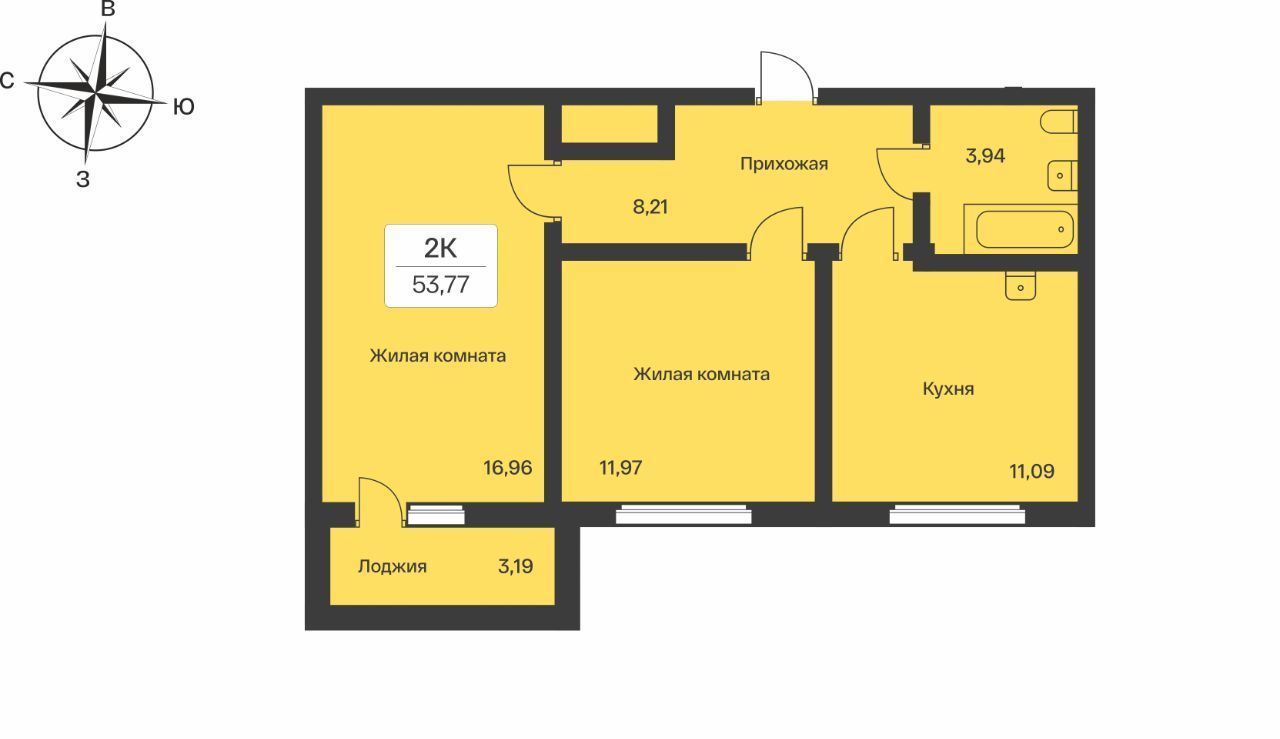 квартира р-н Всеволожский п Янино-1 ЖК Расцветай Янино Заневское городское поселение, Проспект Большевиков фото 1