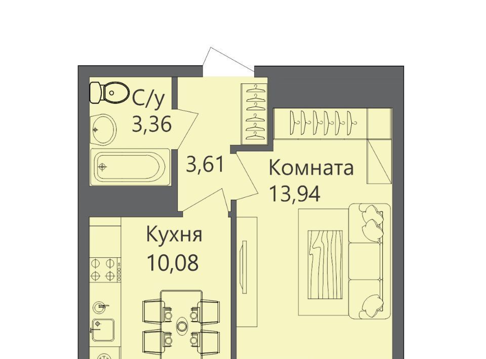 квартира г Волгоград р-н Тракторозаводский ул Тракторостроителей 27/3 фото 1