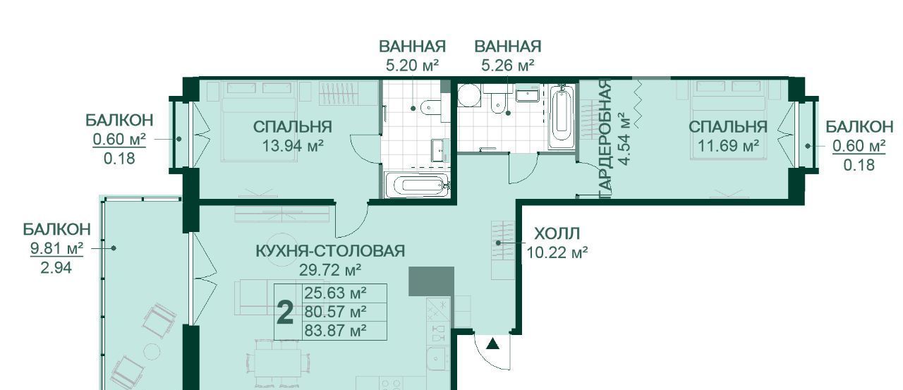 квартира г Санкт-Петербург метро Новочеркасская ЖК Магнифика фото 1