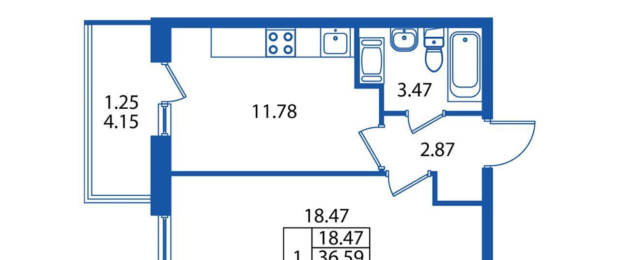 квартира г Санкт-Петербург метро Комендантский Проспект пр-кт Авиаконструкторов 61 фото 2