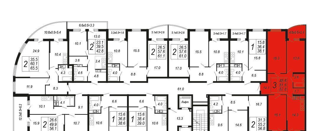 квартира г Краснодар р-н Прикубанский б-р Адмиралтейский 3к/4 фото 2