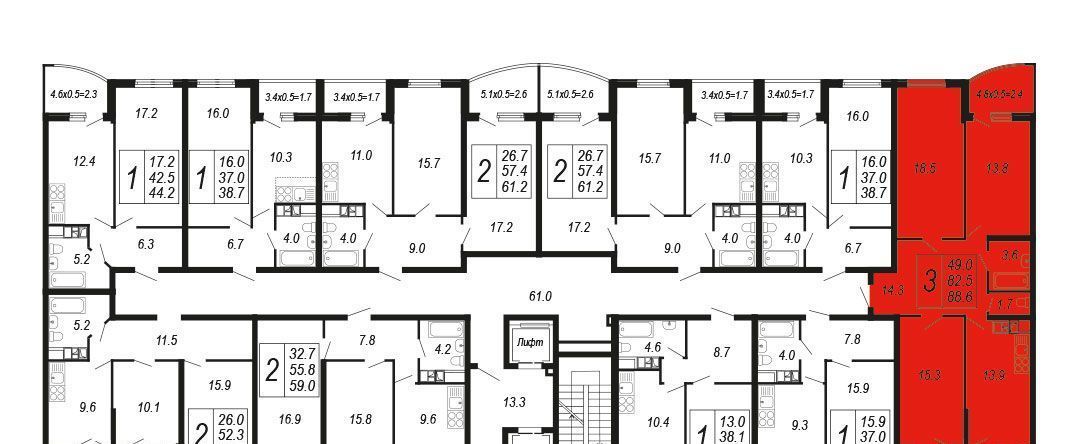 квартира г Краснодар р-н Прикубанский б-р Адмиралтейский 3к/4 фото 2