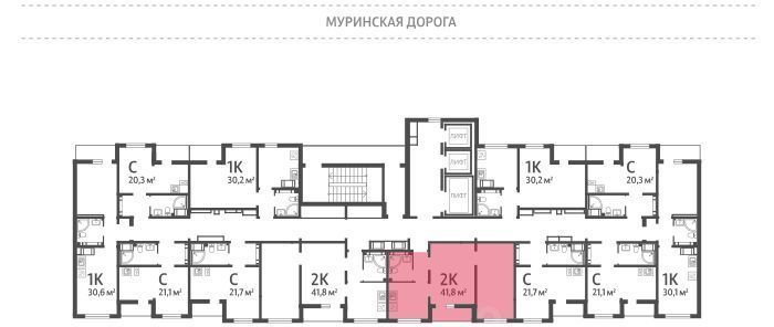 квартира г Санкт-Петербург метро Девяткино дор Муринская 8к/2 фото 3