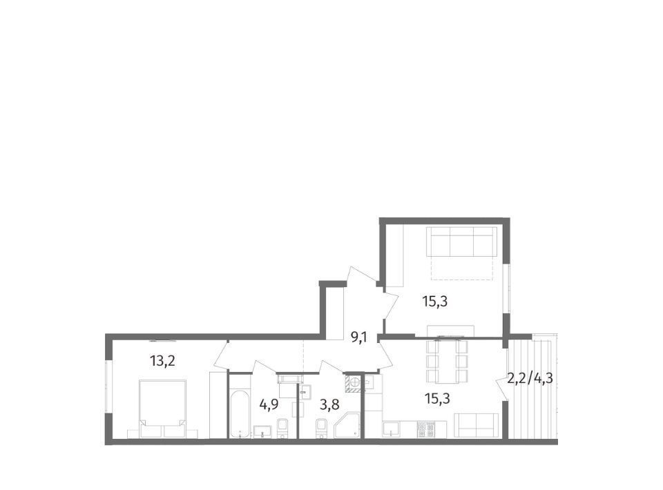 квартира г Калининград р-н Центральный ул Маршала Борзова 109 фото 3