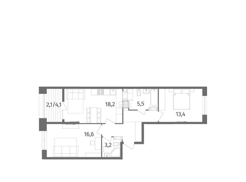 квартира г Калининград р-н Центральный ул Маршала Борзова 109 фото 3