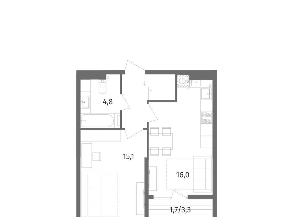 квартира г Калининград р-н Центральный ул Маршала Борзова 109 фото 3