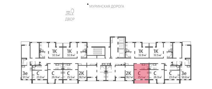 квартира г Санкт-Петербург метро Гражданский Проспект ул Чарушинская 24к/1 фото 3