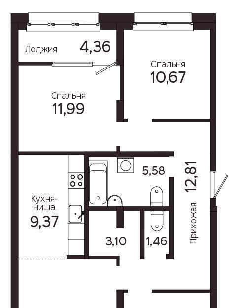 квартира г Томск р-н Советский пр-кт Комсомольский 48б фото 1